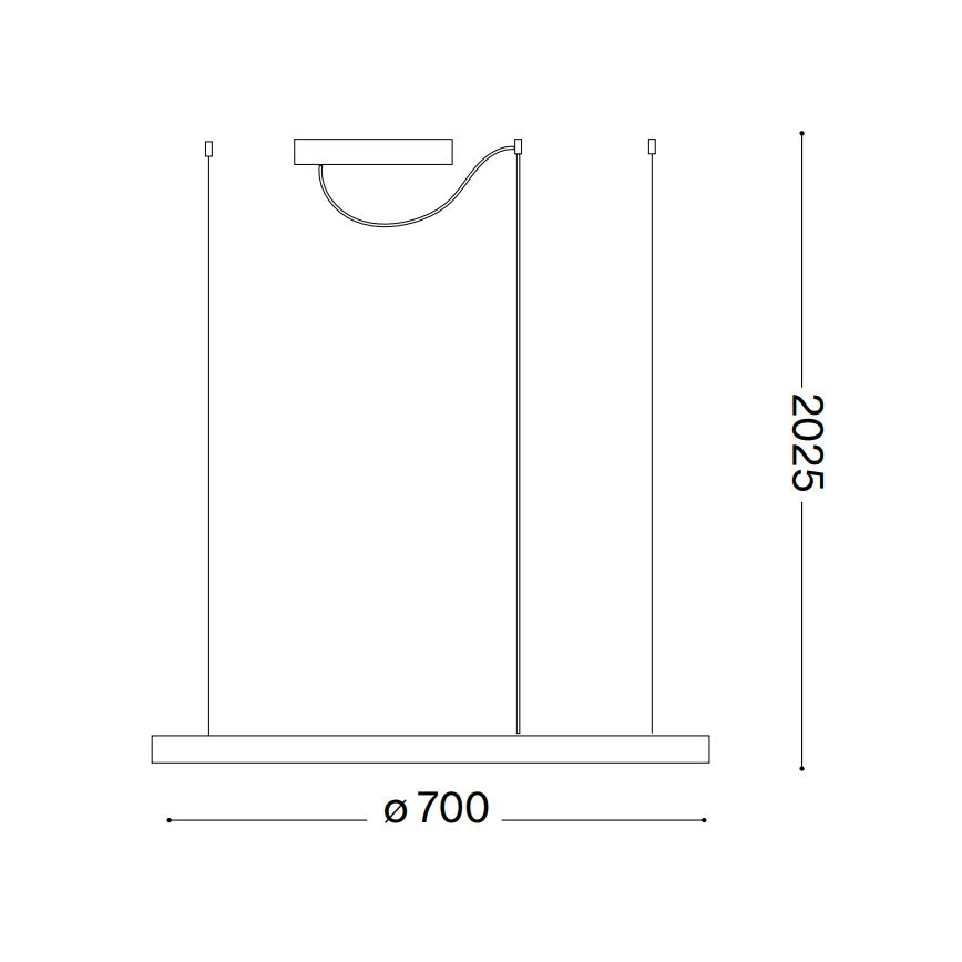 Ideal Lux - Dimbare LED hanglamp aan een koord ORACLE SLIM LED/40W/230V 4000K diameter 70 cm CRI 90 zwart