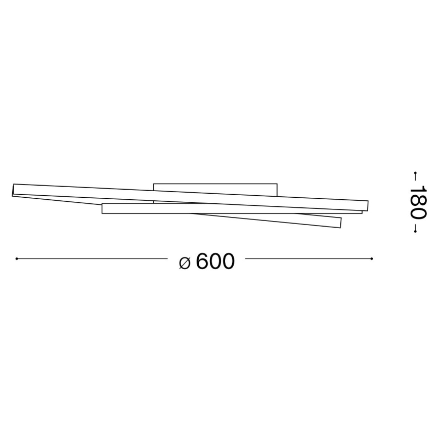 Ideal Lux - Dimbare LED plafondlamp OZ LED/48W/230V diameter 60 cm CRI 90 zwart
