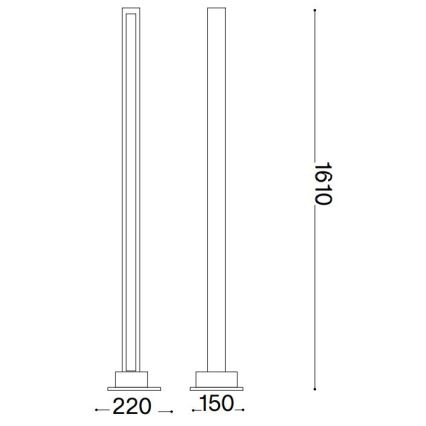 Ideal Lux - Dimbare LED Staande lamp CRAFT LED/26W/230V CRI 90 beuken