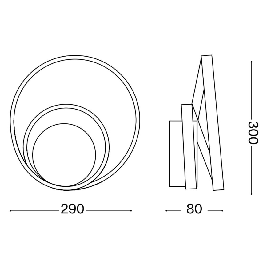 Ideal Lux - Dimbare LED wandverlichting OZ LED/28W/230V CRI 90 goud