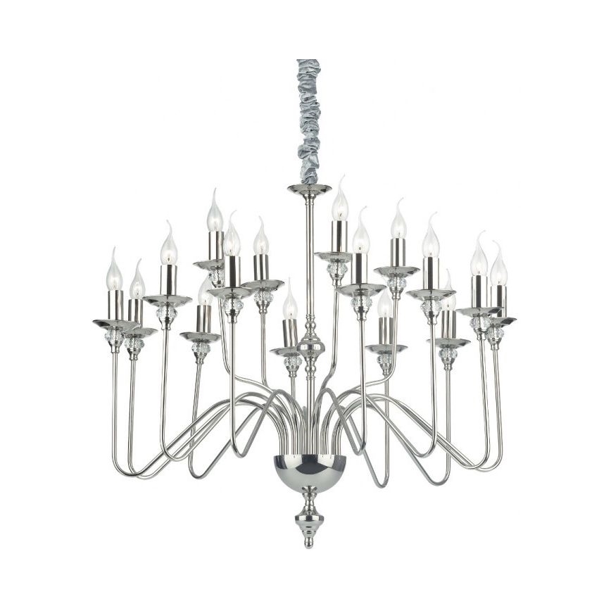 Ideal Lux - Hanglamp aan een ketting ARTU 16xE14/40W/230V diameter 90 cm glanzend chroom