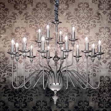 Ideal Lux - Hanglamp aan een ketting ARTU 16xE14/40W/230V diameter 90 cm glanzend chroom