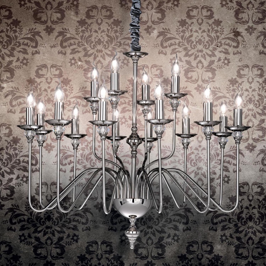 Ideal Lux - Hanglamp aan een ketting ARTU 16xE14/40W/230V diameter 90 cm glanzend chroom