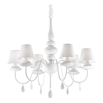 Ideal Lux - Hanglamp aan een ketting BLANCHE 6xE14/40W/230V diameter 75 cm wit