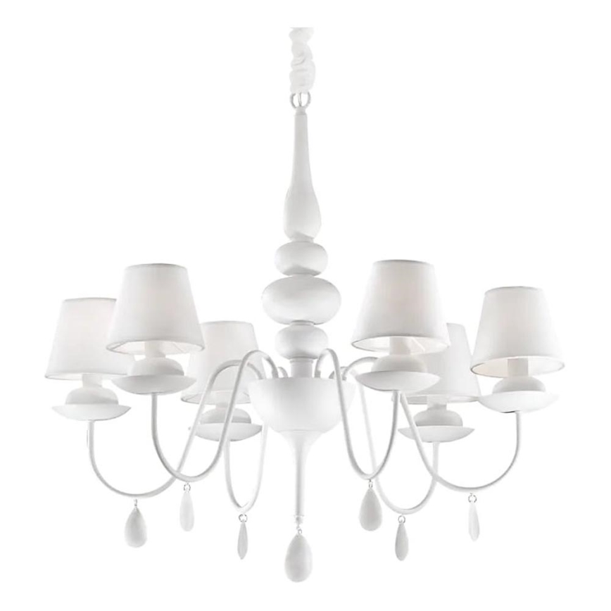 Ideal Lux - Hanglamp aan een ketting BLANCHE 6xE14/40W/230V diameter 75 cm wit