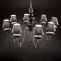 Ideal Lux - Hanglamp aan een ketting BLANCHE 8xE14/40W/230V diameter 92 cm zwart