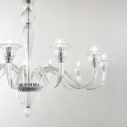 Ideal Lux - Hanglamp aan een ketting BRIGITTA 12xE14/40W/230V diameter 120 cm doorzichtig