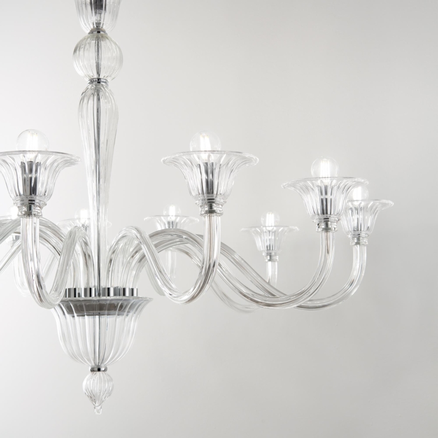 Ideal Lux - Hanglamp aan een ketting BRIGITTA 12xE14/40W/230V diameter 120 cm doorzichtig