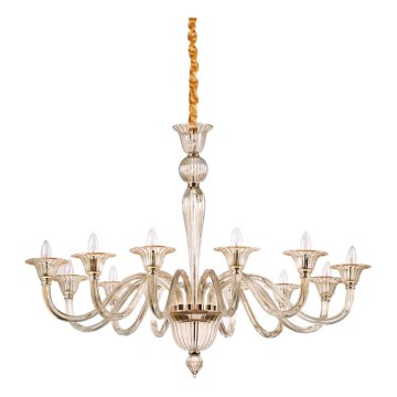 Ideal Lux - Hanglamp aan een ketting BRIGITTA 12xE14/40W/230V diameter 120 cm messing