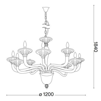 Ideal Lux - Hanglamp aan een ketting BRIGITTA 12xE14/40W/230V diameter 120 cm messing