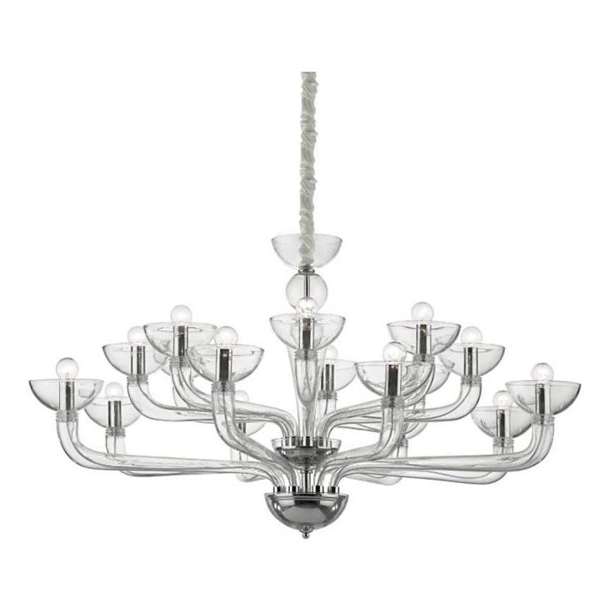 Ideal Lux - Hanglamp aan een ketting CASANOVA 16xE14/40W/230V diameter 120 cm doorzichtig