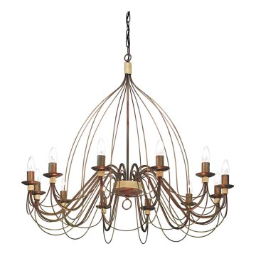 Ideal Lux - Hanglamp aan een ketting CORTE 12xE14/40W/230V diameter 95 cm koper