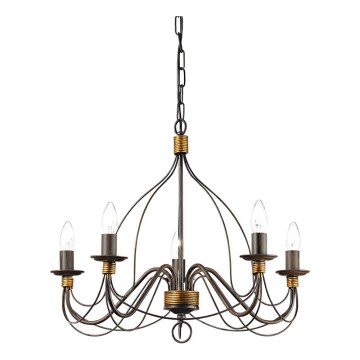 Ideal Lux - Hanglamp aan een ketting CORTE 5xE14/40W/230V diameter 54 cm koper