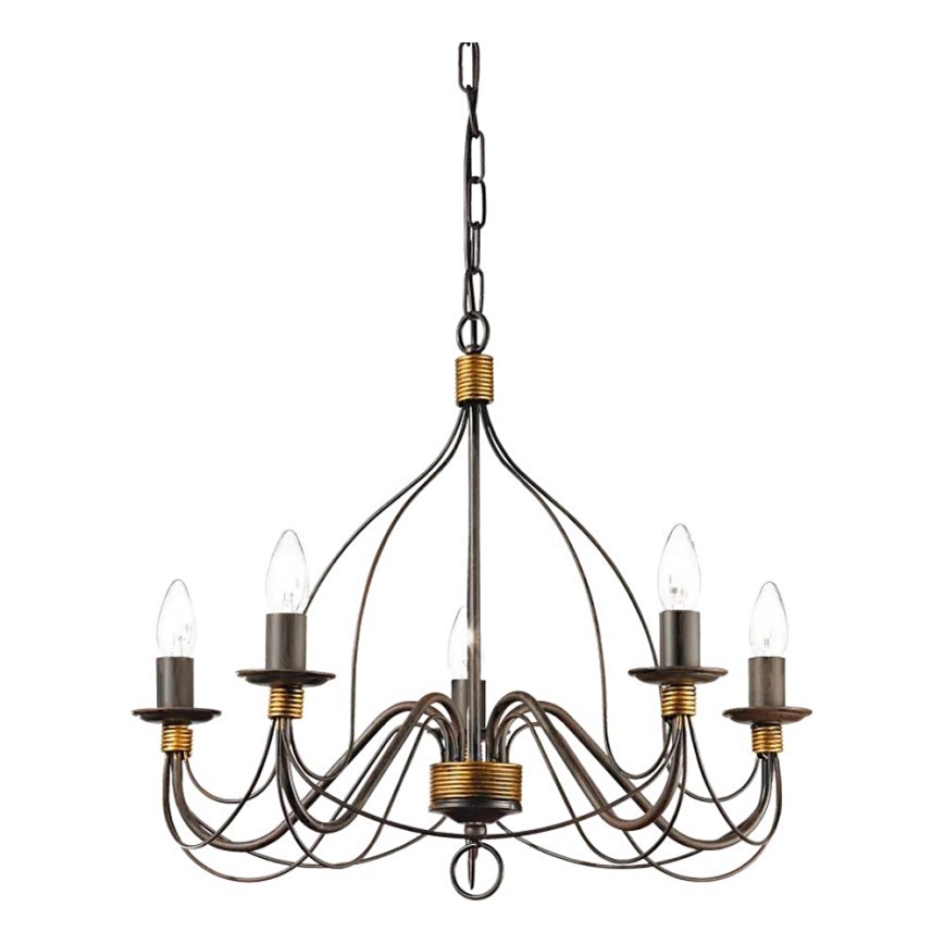 Ideal Lux - Hanglamp aan een ketting CORTE 5xE14/40W/230V diameter 54 cm koper
