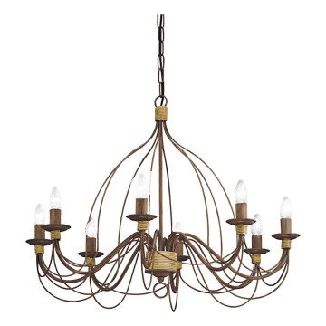 Ideal Lux - Hanglamp aan een ketting CORTE 8xE14/40W/230V diameter 80 cm koper