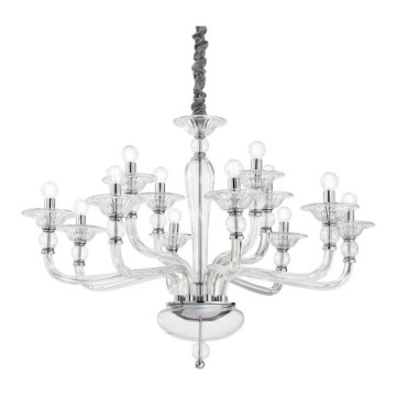 Ideal Lux - Hanglamp aan een ketting DANIELI 12xE14/40W/230V diameter 94 cm doorzichtig