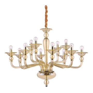 Ideal Lux - Hanglamp aan een ketting DANIELI 12xE14/40W/230V diameter 94 cm messing