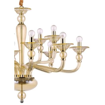 Ideal Lux - Hanglamp aan een ketting DANIELI 12xE14/40W/230V diameter 94 cm messing