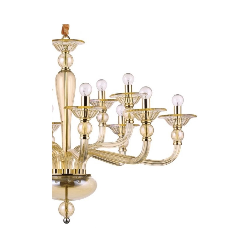 Ideal Lux - Hanglamp aan een ketting DANIELI 12xE14/40W/230V diameter 94 cm messing
