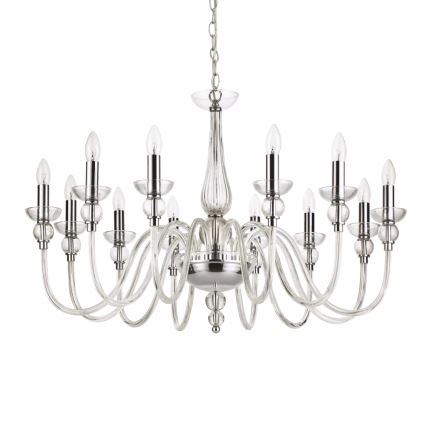 Ideal Lux - Hanglamp aan een ketting DOGE 12xE14/40W/230V diameter 91 cm glanzend chroom