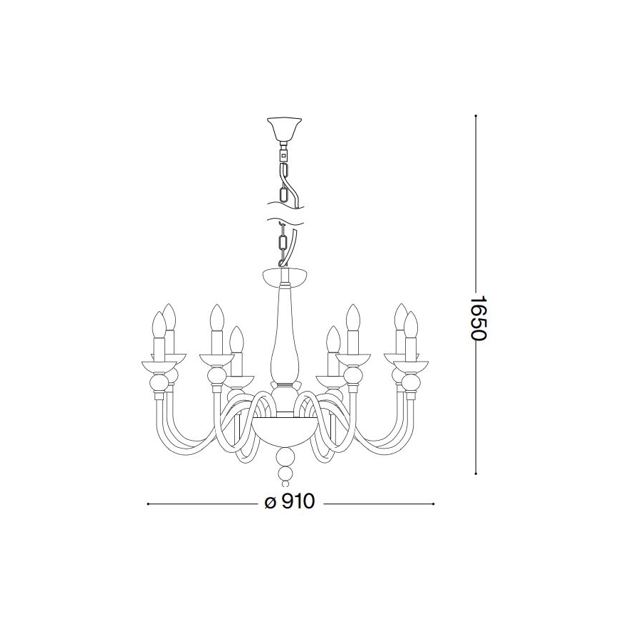 Ideal Lux - Hanglamp aan een ketting DOGE 12xE14/40W/230V diameter 91 cm glanzend chroom