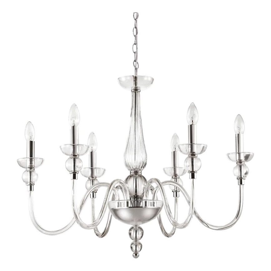 Ideal Lux - Hanglamp aan een ketting DOGE 6xE14/40W/230V diameter 75 cm glanzend chroom