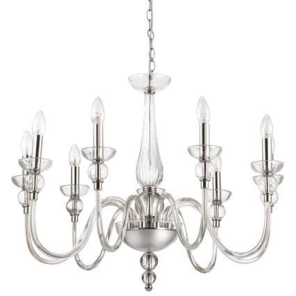 Ideal Lux - Hanglamp aan een ketting DOGE 9xE14/40W/230V diameter 75 cm glanzend chroom