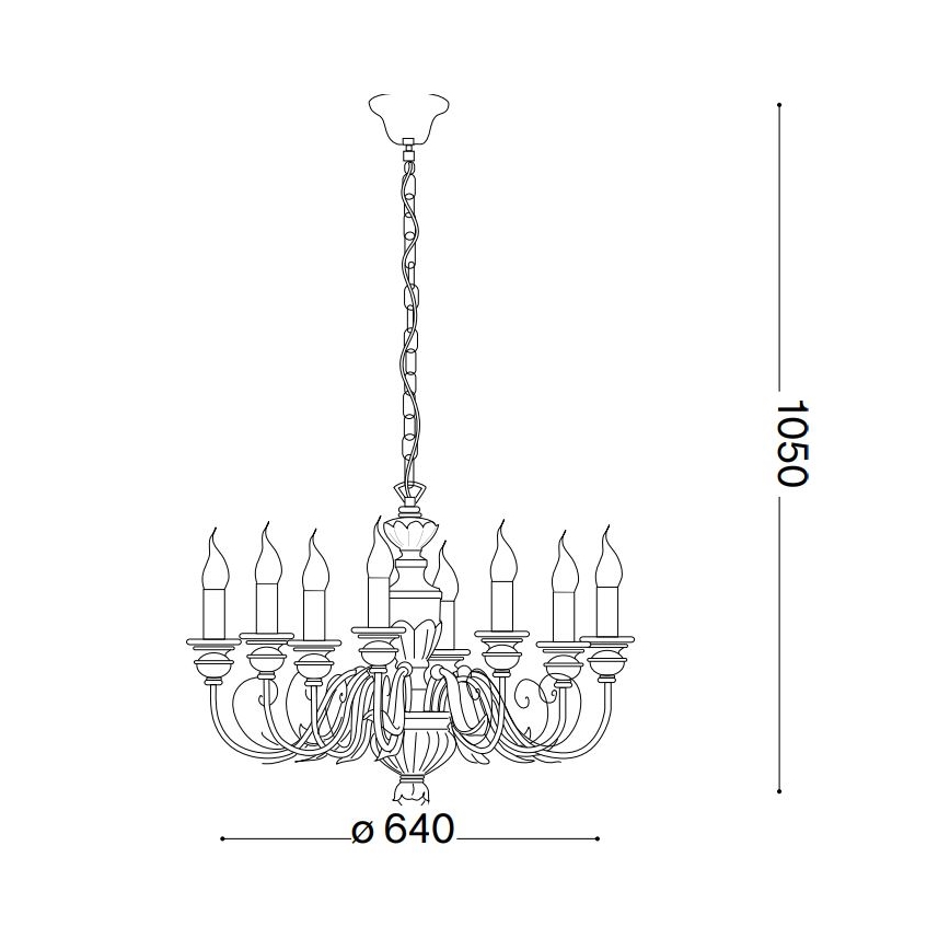 Ideal Lux - Hanglamp aan een ketting FIRENZE 8xE14/40W/230V diameter 64 cm goud