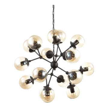 Ideal Lux - Hanglamp aan een ketting KEPLER 18xE27/42W/230V diameter 69 cm zwart/gerookt