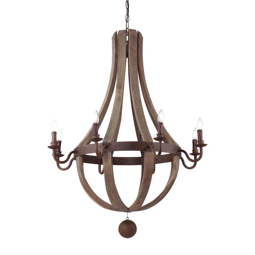 Ideal Lux - Hanglamp aan een ketting MILLENNIUM 8xE14/40W/230V diameter 92 cm Berk/bruin