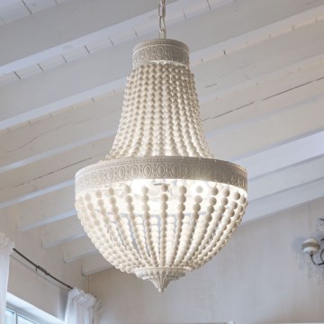 Ideal Lux - Hanglamp aan een ketting MONET 5xE14/40W/230V diameter 40 cm hennep/wit
