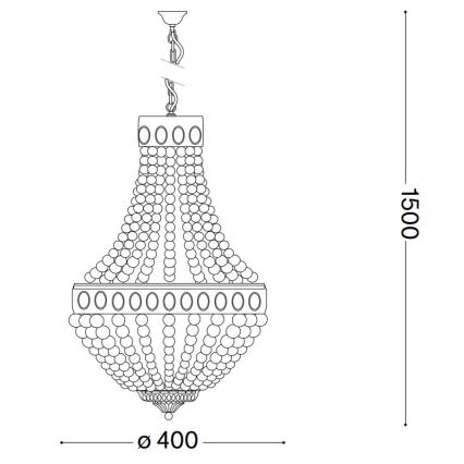 Ideal Lux - Hanglamp aan een ketting MONET 5xE14/40W/230V diameter 40 cm hennep/wit