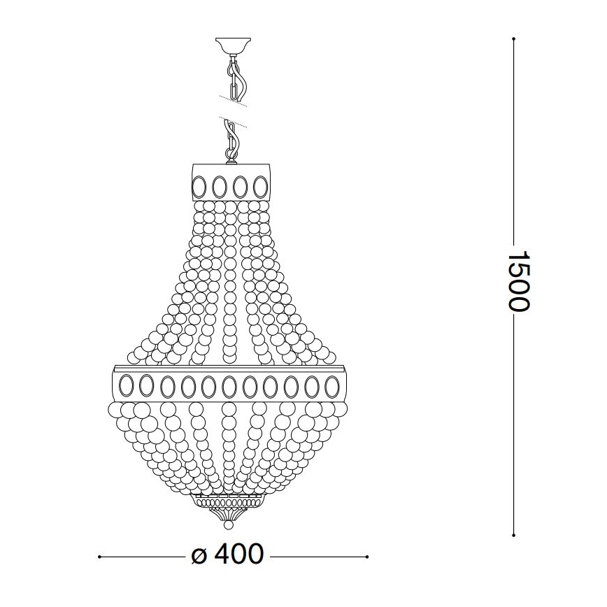 Ideal Lux - Hanglamp aan een ketting MONET 5xE14/40W/230V diameter 40 cm hennep/wit