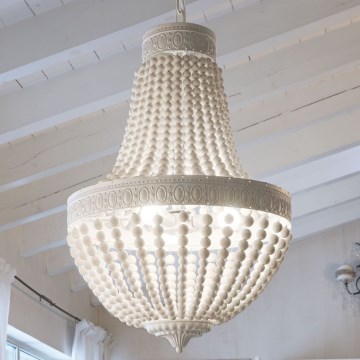 Ideal Lux - Hanglamp aan een ketting MONET 6xE14/40W/230V diameter 50 cm hennep/wit