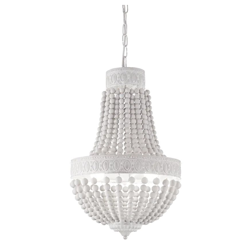 Ideal Lux - Hanglamp aan een ketting MONET 6xE14/40W/230V diameter 50 cm hennep/wit