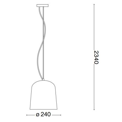 Ideal Lux - Hanglamp aan een koord BISTRO 1xE27/60W/230V diameter 24 cm gerookt