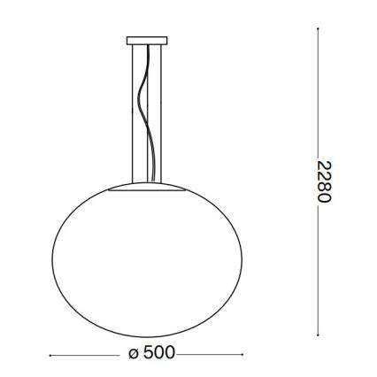 Ideal Lux - Hanglamp aan een koord CANDY 1xE27/42W/230V diameter 50 cm wit