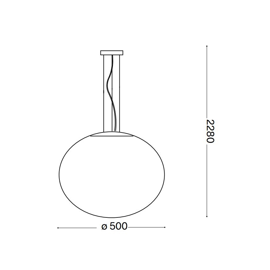 Ideal Lux - Hanglamp aan een koord CANDY 1xE27/42W/230V diameter 50 cm wit