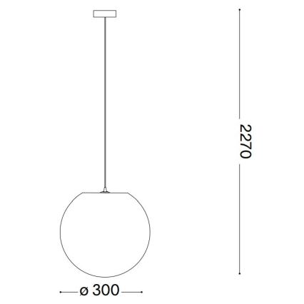 Ideal Lux - Hanglamp aan een koord CARTA 1xE27/25W/230V diameter 30 cm wit