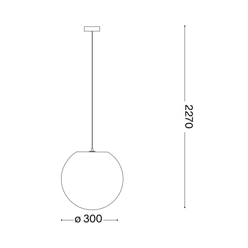 Ideal Lux - Hanglamp aan een koord CARTA 1xE27/25W/230V diameter 30 cm wit