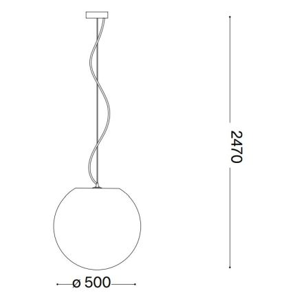 Ideal Lux - Hanglamp aan een koord CARTA 1xE27/25W/230V diameter 50 cm wit
