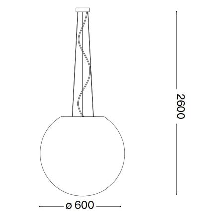Ideal Lux - Hanglamp aan een koord CARTA 1xE27/60W/230V diameter 60 cm wit