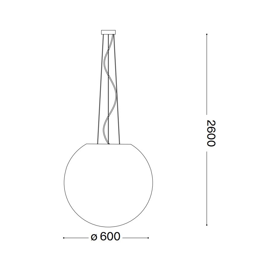 Ideal Lux - Hanglamp aan een koord CARTA 1xE27/60W/230V diameter 60 cm wit