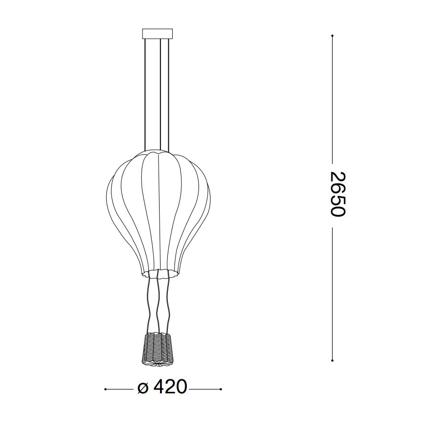 Ideal Lux - Hanglamp aan een koord DREAM BIG 1xE27/42W/230V diameter 42 cm