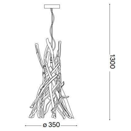 Ideal Lux - Hanglamp aan een koord DRIFTWOOD 1xE27/60W/230V guave