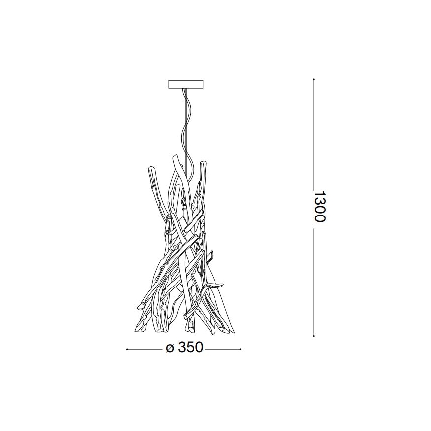 Ideal Lux - Hanglamp aan een koord DRIFTWOOD 1xE27/60W/230V guave