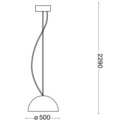 Ideal Lux - Hanglamp aan een koord FOLK 1xE27/60W/230V diameter 50 cm bruin