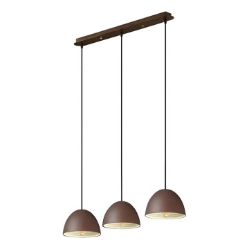 Ideal Lux - Hanglamp aan een koord FOLK 3xE27/60W/230V bruin