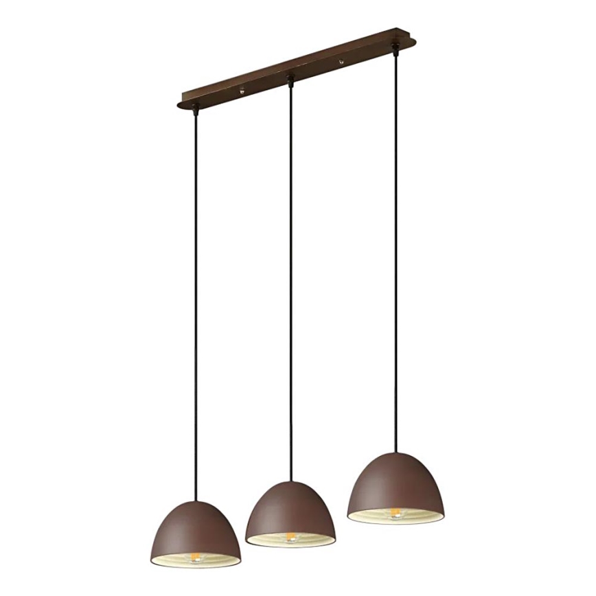 Ideal Lux - Hanglamp aan een koord FOLK 3xE27/60W/230V bruin