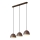 Ideal Lux - Hanglamp aan een koord FOLK 3xE27/60W/230V bruin